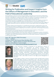 Writing for Publication and Impact: Insights from the Editors of Management in Education, and the Field of Educational Leadership