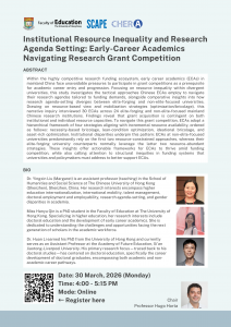Institutional Resource Inequality and Research Agenda Setting: Early-Career Academics Navigating Research Grant Competition